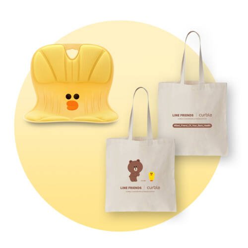 LINE FRIENDS MEETS Curble座墊SALLY限定版 + 特别版Tote Bag